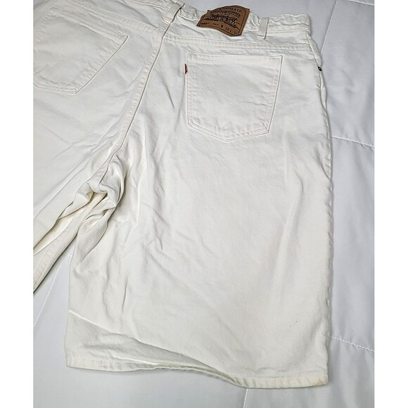 Levi's 560 Orange Tab Size 38 Shorts Vintage 90s Denim Jean USA Raw White Denim‎ - Picture 9 of 16